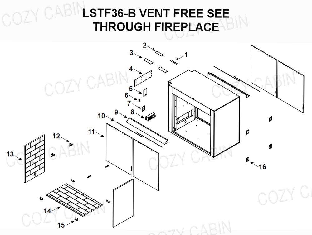 Monessen Lo-Rider Designer Vent Free See-Through Firebox (LSTF36-B) #LSTF36-B